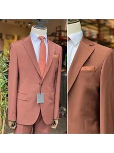 Traje Arthur Black para Hombre Marrón Liso Calce Ajustado 100% VBC Lana Prehembado - Imagen 1 de 1