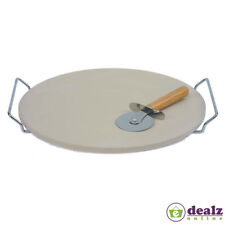 Dexam Traditional Ceramic Pizza Stone Set Cutter 32.5cm 