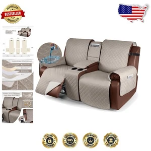 Elegant 2-Seat Recliner Sofa Cover - Waterproof & Non-Slip Furniture Protector - Picture 1 of 9
