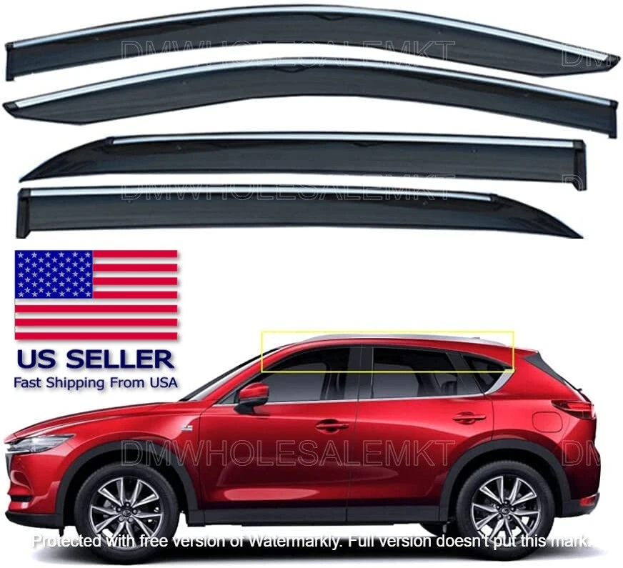 Mazda CX-5 2017-2022 ventana visera ventilación deflector de lluvia cromado 1 año con vendedor de EE. UU. Foto 1 de 4