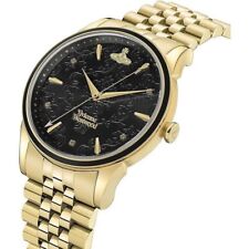 Vivienne Westwood The Wallace Quartz Black Dial Gold PVD Steel Ladies VV208GBGD