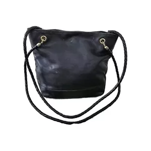 Bottega Veneta Black Leather Crossbody Bag Shoulder Purse Italy Vintage 11x10x5 - Picture 1 of 23
