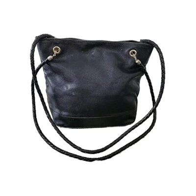 Bolso Bandolera Bottega Veneta Cuero Negro Cartera de Hombro Italia De Colección 11x10x5 Foto 1 de 4