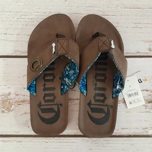 Sandalias chanclas Corona de cuero sintético para hombre con abrebotellas talla 8 - Imagen 1 de 16