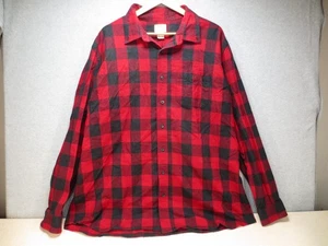 L.L.Bean Men's XXL Tall Red Black Plaid Flannel Shirt Traditional Fit Cotton - Picture 1 of 7