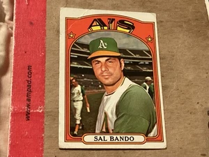 1972 Topps Baseball Sal Bando Oakland Athletics Card High Number #650 - Very Goo - Picture 1 of 2