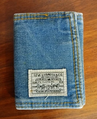Винтажный джинсовый складной бумажник Levis втрое - Изображение 1 из 4