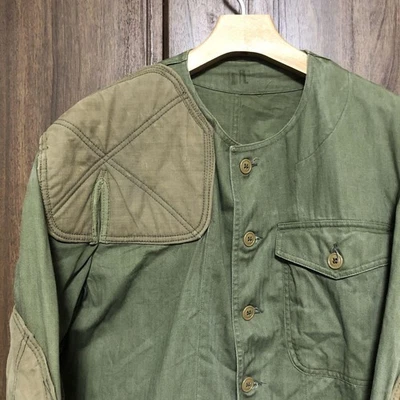 Vintage 1940's USMC HBT Herringbone Shooting Jacket Size L Green Length 72cm - Image 1 of 4