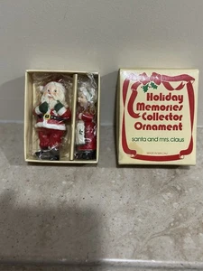 VINTAGE SANTA & MRS CLAUS WEIHNACHTEN URLAUB ERINNERUNGEN SAMMLER ORNAMENT SET BOX - Bild 1 von 2