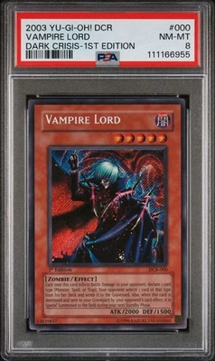 2003 Yu-Gi-Oh! Vampire Lord Dark Crisis DCR 1st Edition Secret Rare PSA 8 - Image 1 of 2