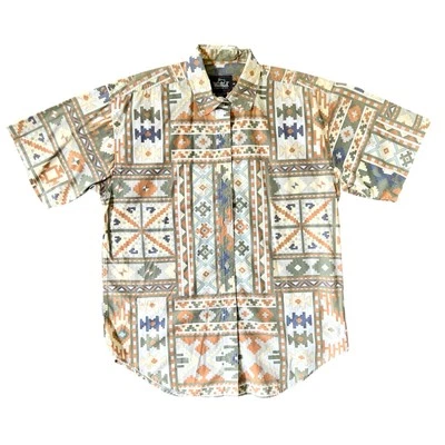 Vintage Woolrich Mens Button Up Shirt Short Sleeve Southwest Aztec Navajo Sz M - Image 1 of 3
