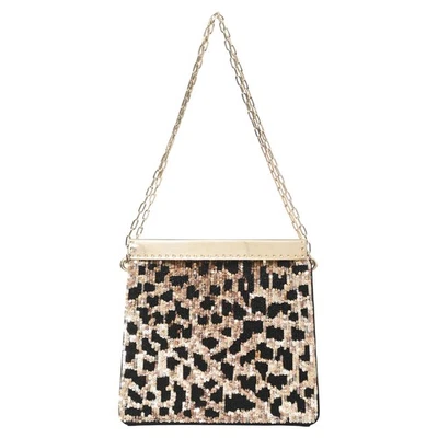 Bolso de Hombro Valentino Garavani Cadena Lentejuelas En Y Negro Satén Mujer Talla Única Foto 1 de 4