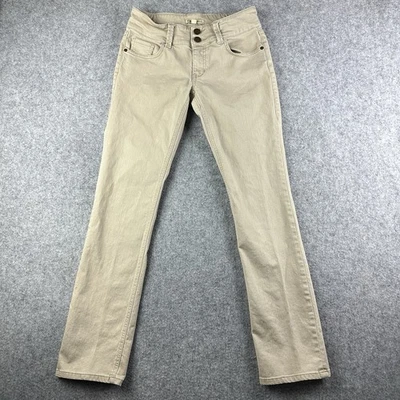 Cabi Jeans Womens 6 Long Tan Lou Lou Straight Leg Stretch Preppy Boho Denim #406 - Image 1 of 4