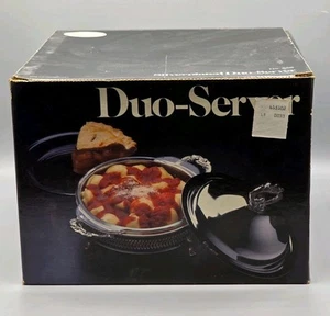 Revestimiento de vidrio Leonard plateado Duo-Server de 2 cuartos y placa de pastel de anclaje de 9" - Imagen 1 de 10
