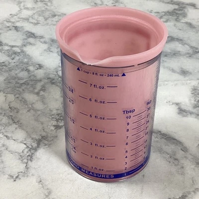 Pampered Chef Mini Measure All Cup Pink Breast Cancer 9897 Dry Liquid 1 Cup - Image 1 of 4