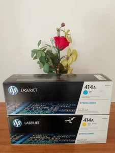 HP 414A 2Pack Color Combo Toner Cartridge - Cyan & Yellow Expired 2021 - Picture 1 of 9