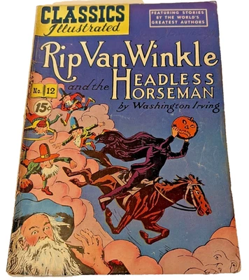 Classics Illustrated #12 Rip Van Winkle and Headless Horseman March 44 Good-READ - Image 1 of 4