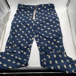 Vintage Abercrombie & Fitch Herren Lounge Schlafhose marineblau Elchmuster Größe Large - Bild 1 von 12