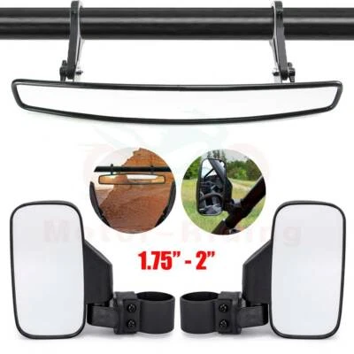 Espejo retrovisor ancho UTV de 1,75" + espejos laterales para Polaris RZR XP 4 1000 Yamaha Foto 1 de 4