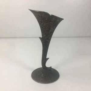 Vaso vintage Godinger placcato argento con disegno vite d'uva alto 6,25" - Foto 1 di 12