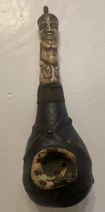 Pipa de cobre ceremonial calabaza y hueso africano - Imagen 1 de 20