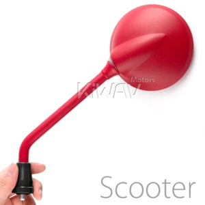 KiWAV Mirrors Steel Roundie Red 8mm for TGB Bellavita X-MOTION BULL TAPO - Picture 1 of 5