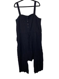 Prairie Underground Size XL Overalls Jumpsuit Black Tencel Drop Crotch - Picture 1 of 7