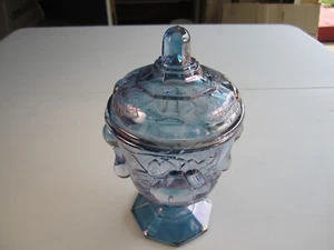 VTG Jeanette Glass Flash Iridized "Double BALTIMORE" Pear Covered Candy Dish - Picture 1 of 6
