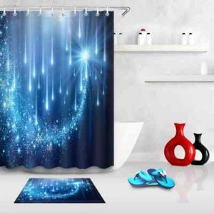 Bright Meteor Waterproof Bathroom Polyester Shower Curtain Liner Water Resistant - Imagen 1 de 8