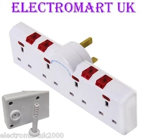 4 GANG PLUG IN SWITCHED SPIKE SURGE PROTECT ADAPTOR MULTI PLUG EXT SOCKET - Picture 1 of 1