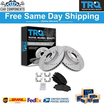 TRQ Front Posi Ceramic Brake Pad and Performance Rotor Kit for 07-09 Santa Fe - Image 1 of 4