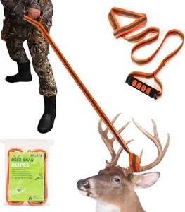 Deer Drag Ropes with Harness, 2PCS Durable Deer Hunting Pull Strap 76" Reflectiv - Picture 1 of 2