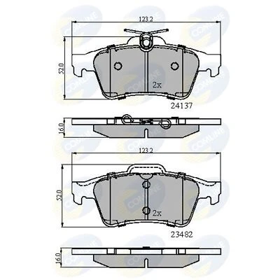 For Saab 9-3 YS3F 1.9 TiD Genuine Comline Rear Brake Disc Pads Set - Image 1 of 4