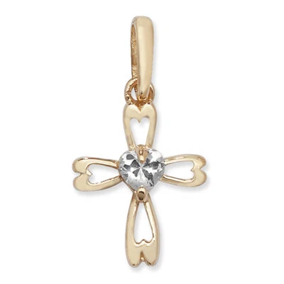 9ct Croce Pendente IN Oro Giallo Marchiato Britannico Fatto Tutti Catenina - Immagine 1 di 3