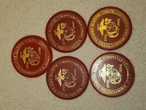5pcs 2.75 inches United States Marine Corps Logo  Cup Holder Coasters - Picture 1 of 6