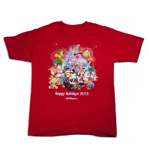 2013 Walt Disney World Felices Fiestas Camiseta Roja XL Mickey Minnie Donald Goofy - Imagen 1 de 12