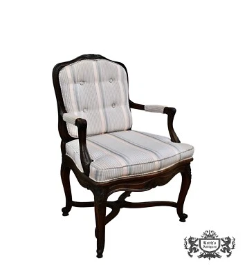 Vintage Carved French Style Bergere Chair w/Cane Backing - Image 1 of 4