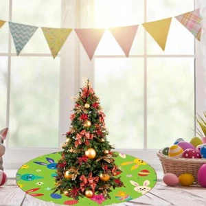 Easter Tree Skirt Easter Bunny Christmas Tree Skirt Mat for Holiday Party D4P7 - Picture 1 of 15