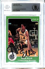 1984-85 Star DALE ELLIS Mavericks Signed Auto Card #254 Beckett BAS Slabbed