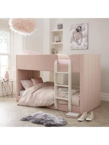 Panelled Velvet Bunk Pink Stylish and Space-Saving Kids Bedroom Furniture - Picture 1 of 6