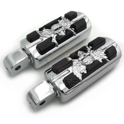 Pirate Skull Footpegs For Honda shadow 750 ACE Aero Spirit Phantom RS VTX1300 - Image 1 of 4