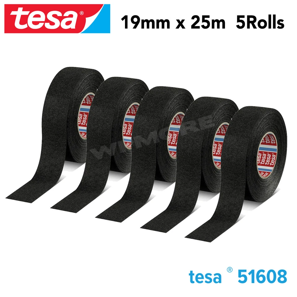 Tesa 51608 PVO Soft PET Fleece Tape 19 mm X 25 m Roll for Flexibility 5 Pcs Pack - Image 1 of 1