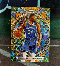 2022-23 Panini Mosaic Basketball Giannis Antetokounmpo Stained Glass SSP