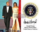 PRESIDENT DONALD TRUMP & MELANIA TRUMP PRESIDENTIAL SEAL & AUTOGRAPH 8X10 PHOTO