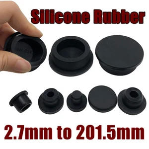 Schwarz Silikon Gummi Loch Stecker Push In Kompressionsschaft 2,7 mm bis 201,5 mm Abdeckung - Bild 1 von 25