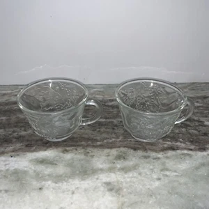 Vintage Harvest Grape Design Clear Glass Punch Bowl Cup - Picture 1 of 6