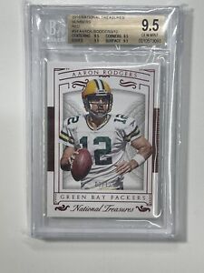 1/1 Jersey Number 2015 National Treasures Red Prizm Aaron Rodgers #/12 BGS 9.5