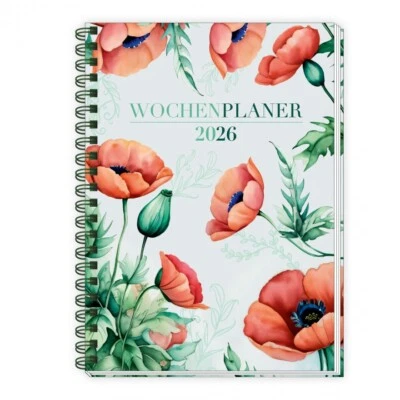 Trötsch Wochenplaner A5 Wire-O Blumen Taschenkalender 2026 20266448