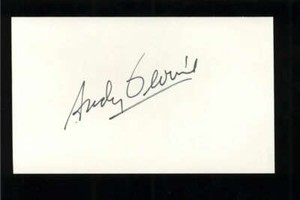 Andy Devine D.1977 Actor Stagecoach Signed 3" x 5" Index Card