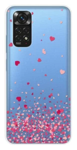 Coque en silicone imprimée compatible Xiaomi Redmi Note 11 4G Confettis de Coeur - Foto 1 di 3
